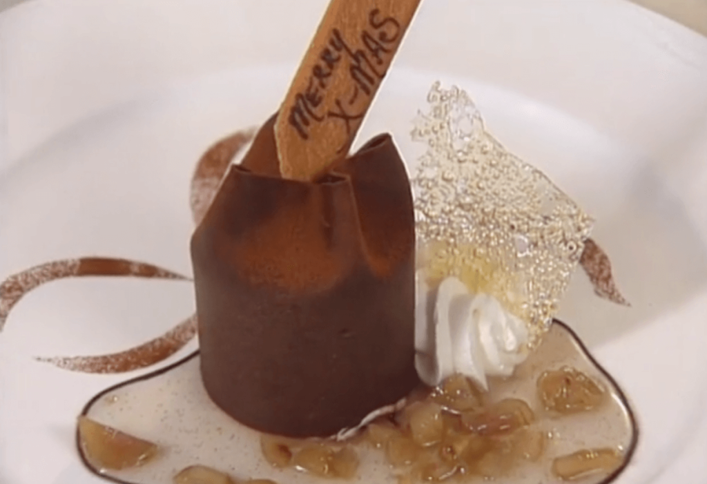 Chocolate and Chestnut-Rum Cream with Chestnut Compote