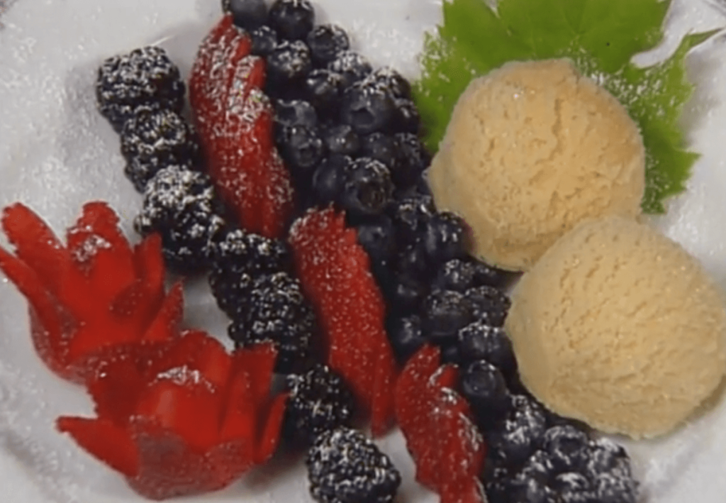 Earl Grey Sorbet with Fresh Berries