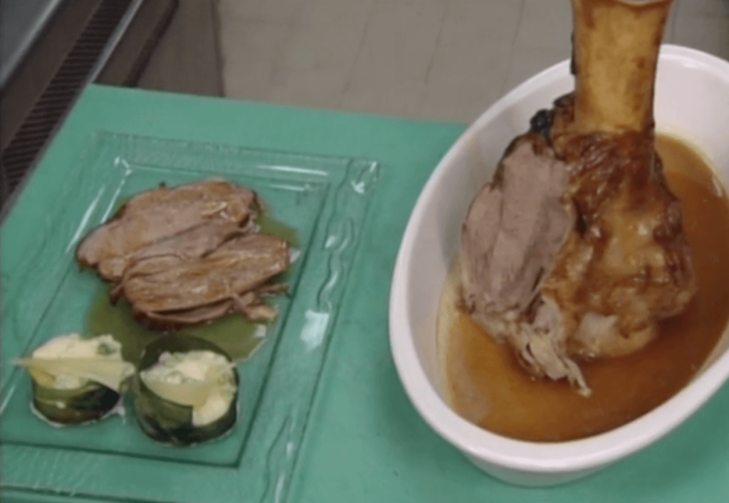 Roasted Marinated Long Island Duck with Duck Liver Crostini