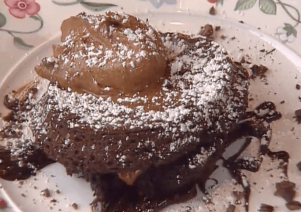 Chocolate Brownie Souffle with Bitter Chocolate Sabayon