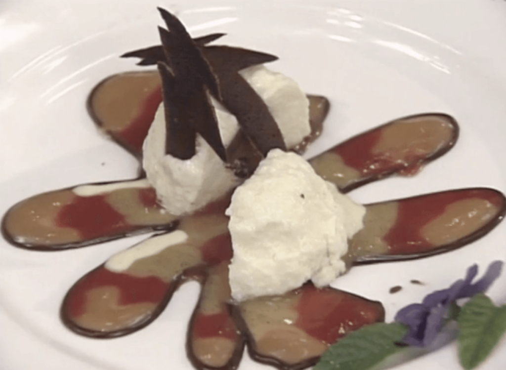 Frozen Lime-Ganache Parfait with Chocolate Tuiles