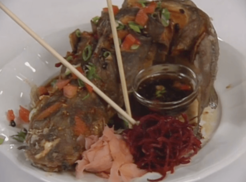 Whole Sizzling Catfish with Chile-Black Bean Sauce