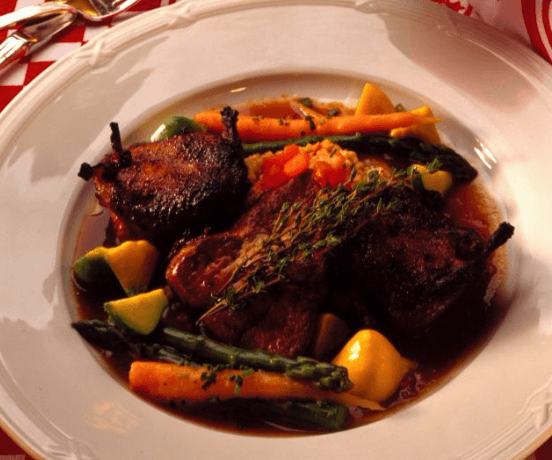 Pan-roasted Quail with Port Sauce