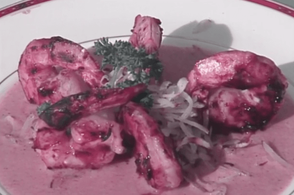 Sake-marinated Shrimp with Coconut- Red Curry Sauce