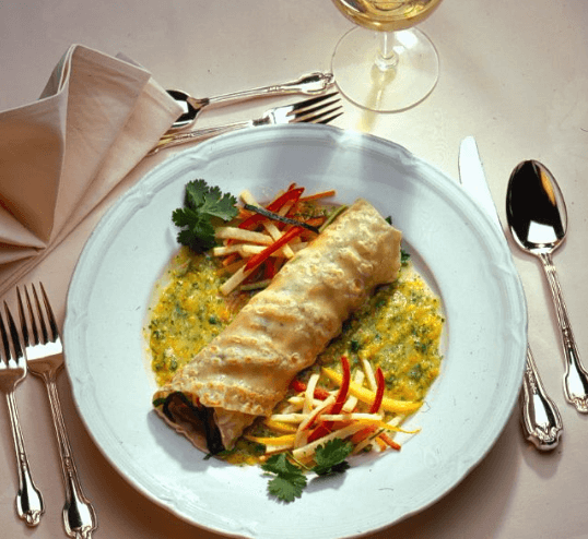 Warm Lobster Taco with Yellow Squash and Jicama Salad